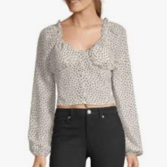 Society & Stitch Square Neck Polka Dot Blouse Size Large NWT - Picture 2 of 7